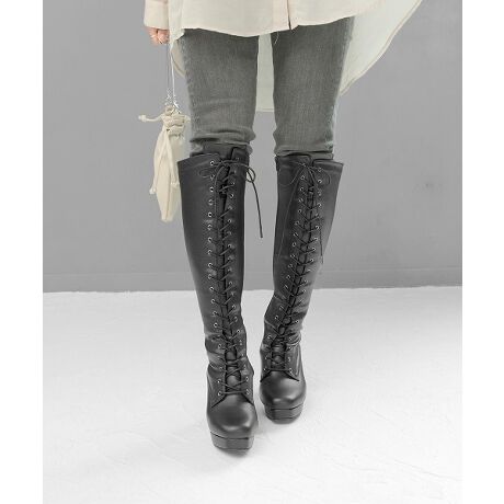 厚底レースアップニーハイブーツ Ladys ソロット Sorotto Dwb6701 ファッション通販 マルイウェブチャネル