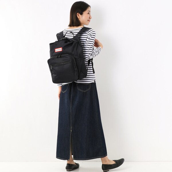 新品級✨ ハンター ブラック パイオニア トップ クリップ バックパック ナイロン パイオニア ラージ トップクリップ バックパック