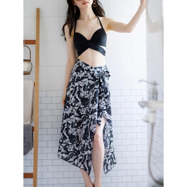 ラメクロスビキニ パレオ付き 水着 スイムウェア 3点セット | リゾート