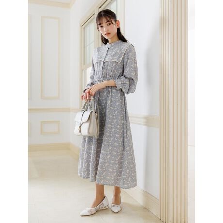 長袖花柄ヨークパイピングワンピース ルディックパーク Ludic Park ファッション通販 マルイウェブチャネル
