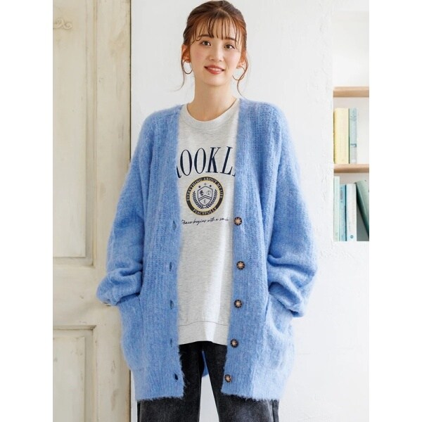 モヘアメランジVネックカーディガン | ルディックパーク(Ludic Park