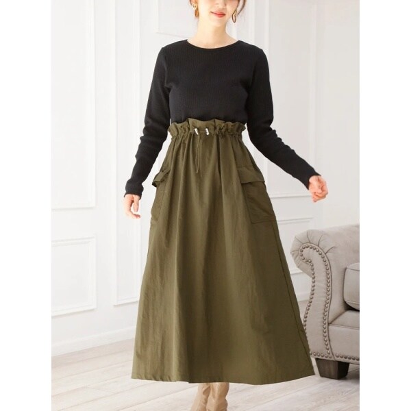 FENNEL配色ニットドッキングワンピース/モカ✖️ブラック フェンネル