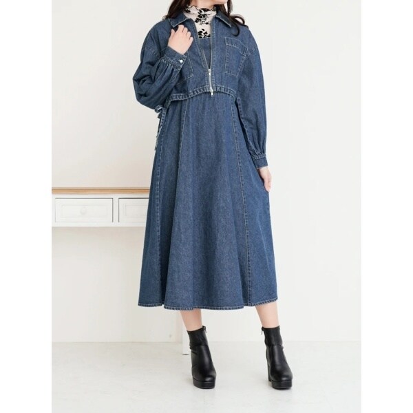 jouetie ジップアップデニムワンピース SETアイテム】デニムジップアップブルゾン＆ワンピースセット | ル