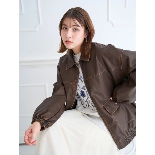 ジャケット・アウター oioi 楽天市場】◇シンセティックレザージャケット／アドーア（ADORE