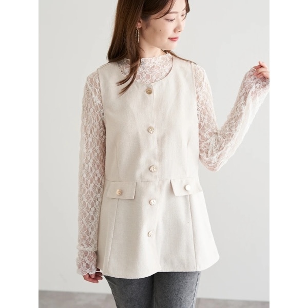 スプリングツイードノーカラージャケット | リップサービス