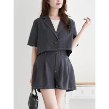 [SET]半袖ショートジャケット×ショートパンツ