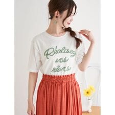 コード刺繍ロゴTシャツ