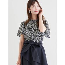 花柄ボウタイブラウス