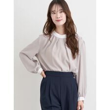 【マルチWAY】ラクケア パールアクセサリー付きボウタイブラウス