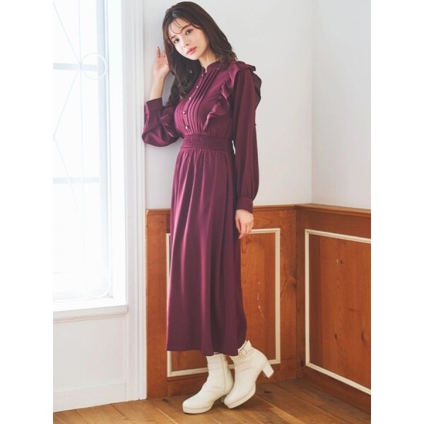 りぃ❣️ アンサンブルチェックミニワンピース ブラウン ブラウンチェックプリーツミニワンピース | mignon ange