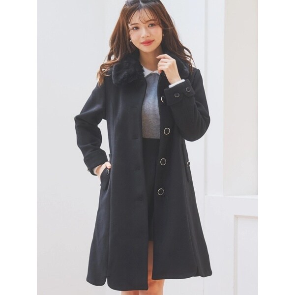静電気防止】2WAY毛混シャギーロングコート | ビス(VIS