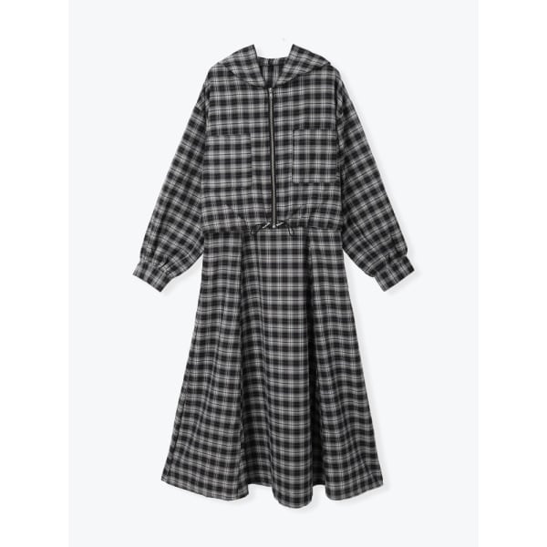 チェック柄襟付きミニシャツワンピース | レディアゼル(REDYAZEL