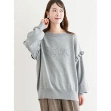 チェーン刺繍フリルプルオーバー