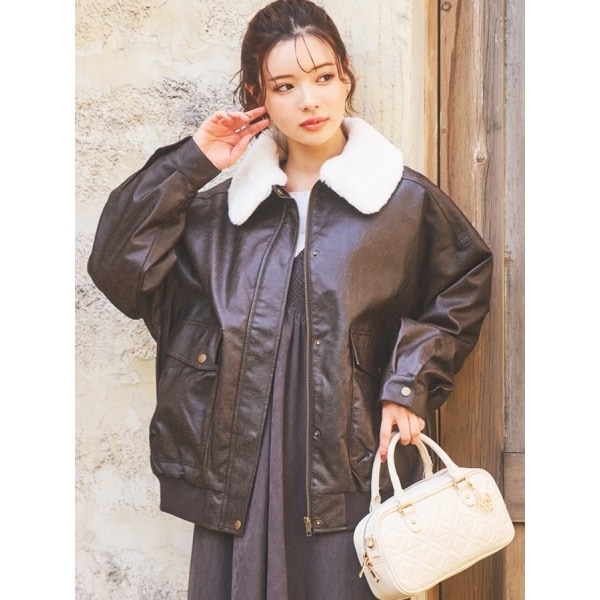 シャギーオーバーライズミディアム丈ブルゾン | ビス(VIS