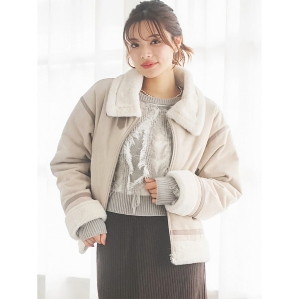 ジャケット・アウター oioi パイピングムートンジャケット | ルディックパーク(Ludic Park