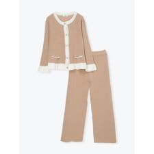 [SET]配色カーディガン×パンツセットアップ