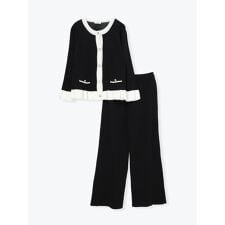 [SET]配色カーディガン×パンツセットアップ