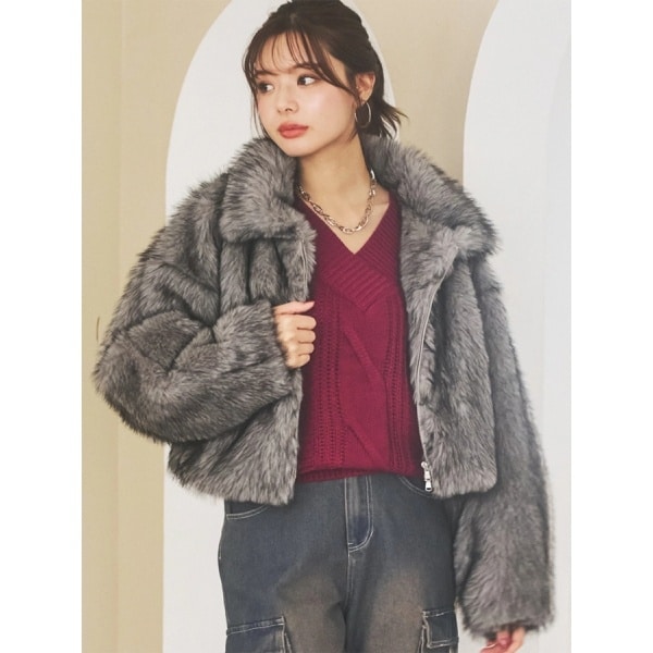 レッキスファーブルゾン レッキスファーブルゾン FREAK'S STORE/ファー襟付き フェイクレザー