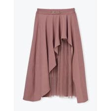 ルディックパーク(Ludic Park)のビット付きスエードアシメラッフルスカート