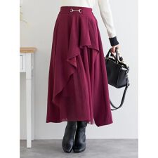 ルディックパーク(Ludic Park)のビット付きスエードアシメラッフルスカート