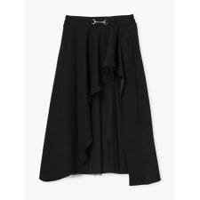 ルディックパーク(Ludic Park)のビット付きスエードアシメラッフルスカート