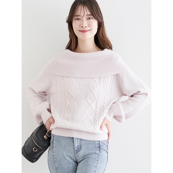 オフショルリボンニットトップス | ルディックパーク(Ludic Park