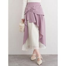 リボンモチーフラッフルロングスカート