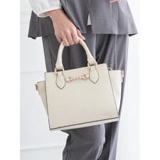 [2WAY]レザー調ビジュー付きバッグ