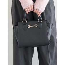 [2WAY]レザー調ビジュー付きバッグ