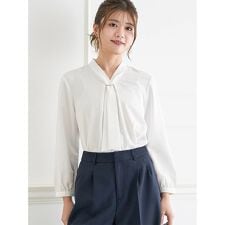 【正解ブラウス】 バー付きボウタイブラウス