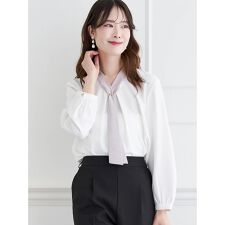 【正解ブラウス】 バー付きボウタイブラウス