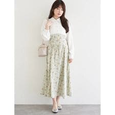 花柄ベルト付きワンピース