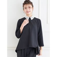 【Wクロス】2WAYレース襟ブラウス(セットアップ可)