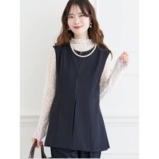 【ストレッチツイル】ペプラムベスト(セットアップ可)