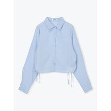 ラメ入りドロストショート丈シャツ