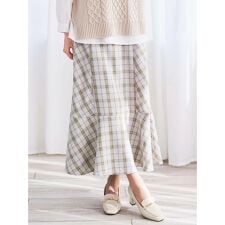 ビット付きチェックマーメードスカート