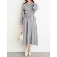 ピンタックフリルワンピース