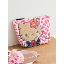ハローキティ日焼けヒョウ柄ポーチ