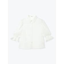 袖チュール刺繍ブラウス