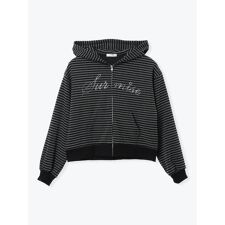 ラインストーンボーダーパーカー