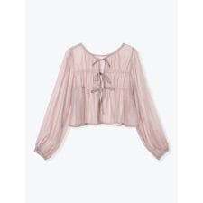 フロントリボンシアーラメブラウス