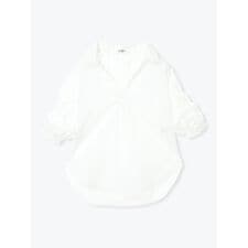 ボリューム袖スキッパーシャツ