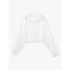 刺繍レースフーディーパーカー