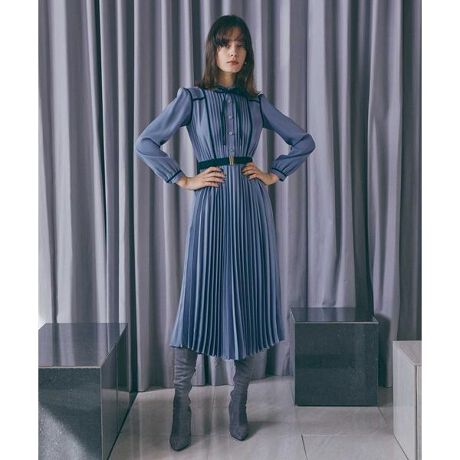 バイカラーピンタックプリーツワンピース | レディアゼル(REDYAZEL  