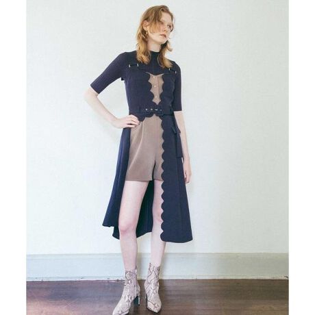 スカラップオーバースカート付きサロペット | レディアゼル(REDYAZEL 