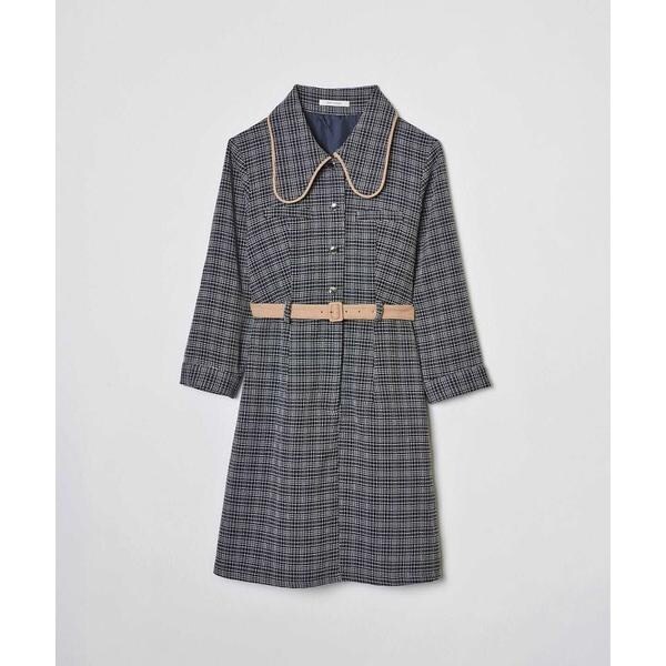 チェック柄襟付きミニシャツワンピース | レディアゼル(REDYAZEL