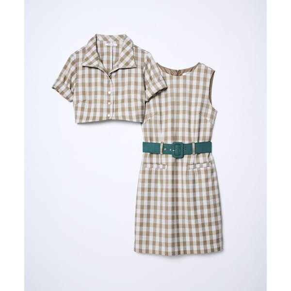 ギンガムチェックミニワンピース＆ジャケットセット | レディアゼル