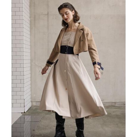 バイカラージャケット＆キャミワンピースセット | レディアゼル  