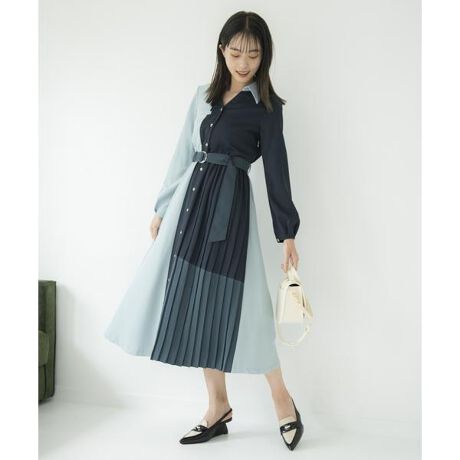 バイカラープリーツワンピース | レディアゼル(REDYAZEL) | マルイ 