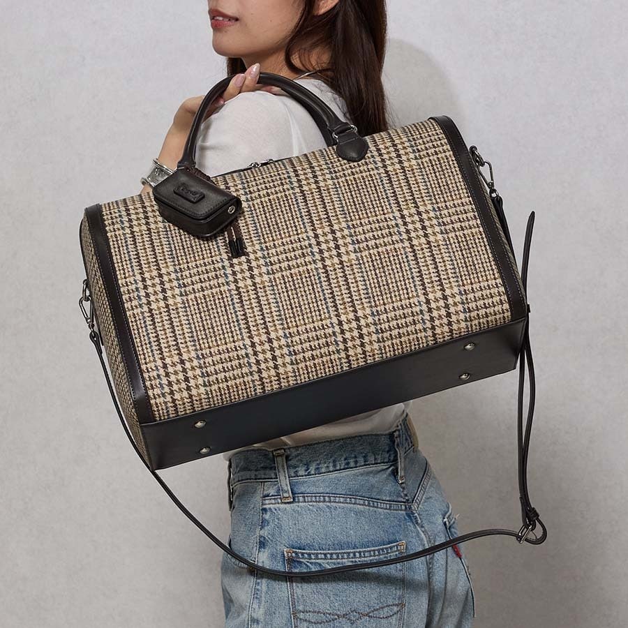 Ungrid/アングリッド】ケースチャーム付 チェックコンビキャリーオン